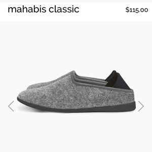 Mahabis classic men’s, EU 47 , US 12.5/13, larvik light grey w/ black soles